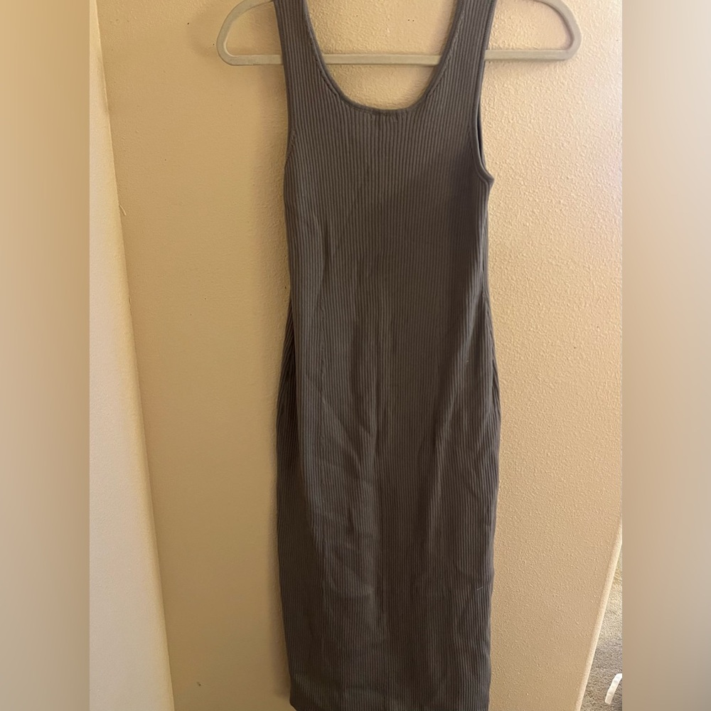 Ribbed Green Bodycon Midi Dress